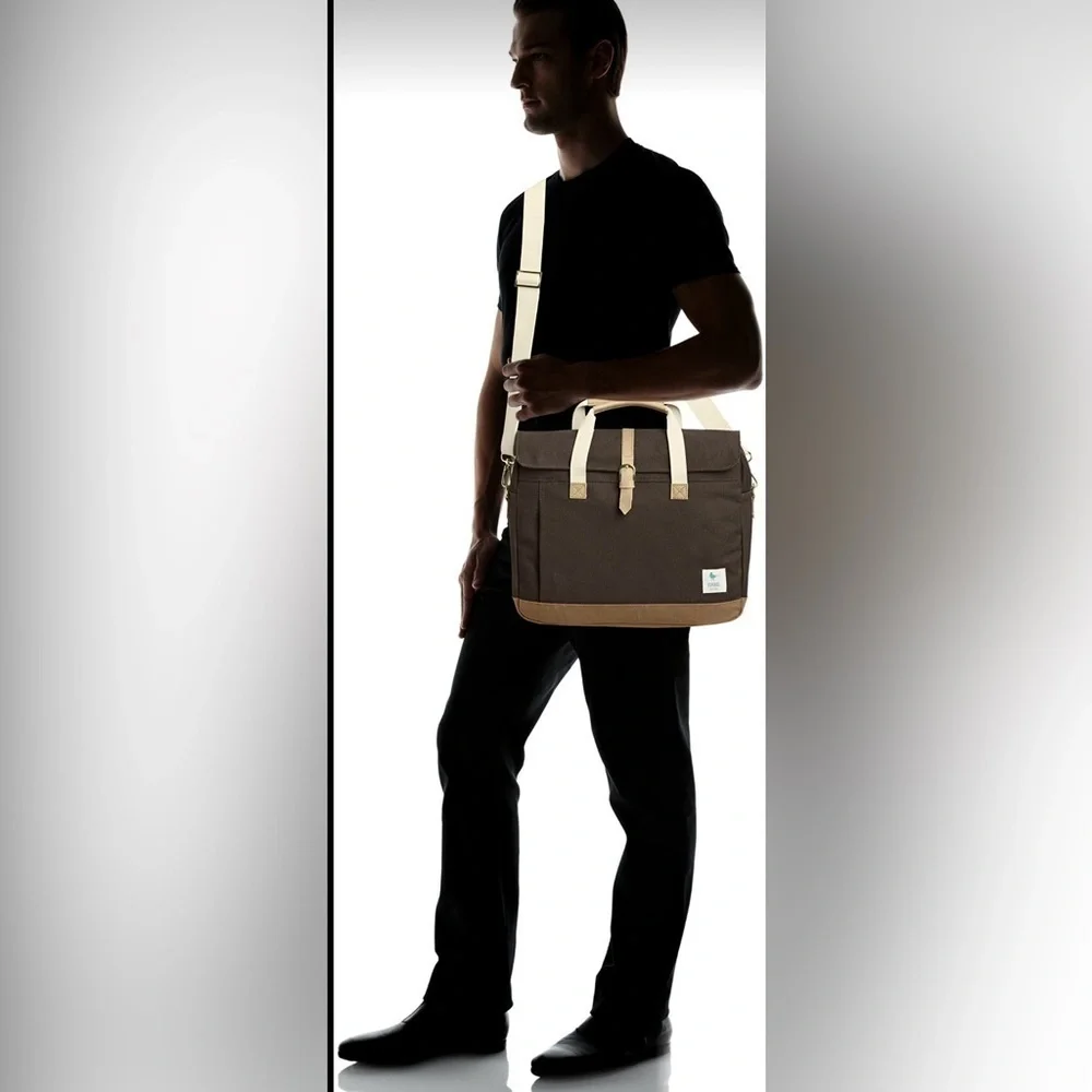 ESPEROS Baldwin Porter Black Brief Messenger Laptop Bag